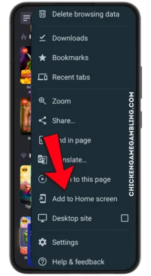 Browser‑Menü öffnen