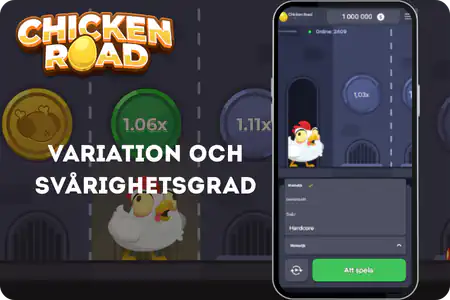 variation och svarighetsgrad Chicken Road